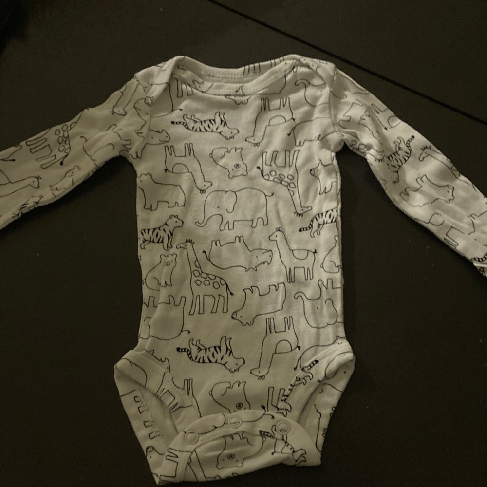 Carter's Gray Animal Pattern Bodysuit